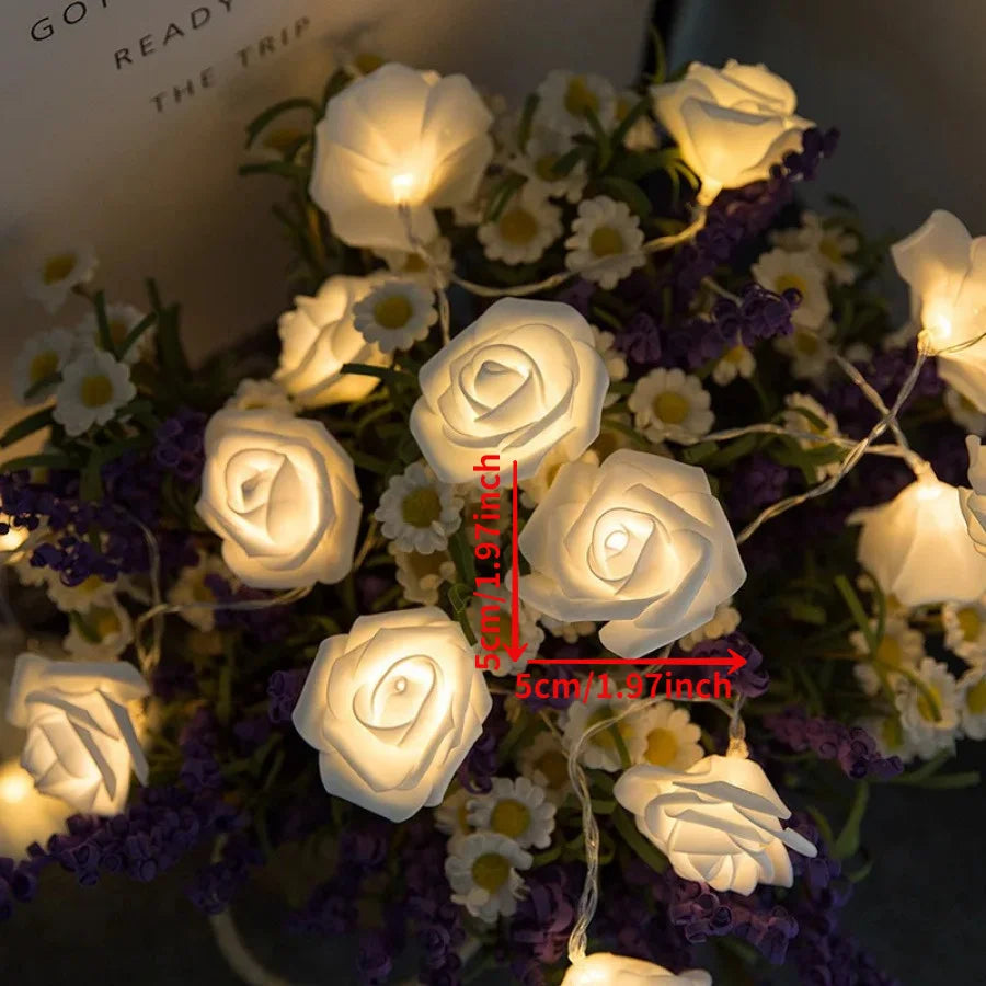 🌹 Romantic LED Flower String Lights
