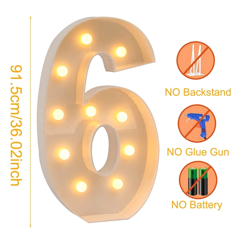 π Giant LED Number Figure - Light Up Their Birthday in Style