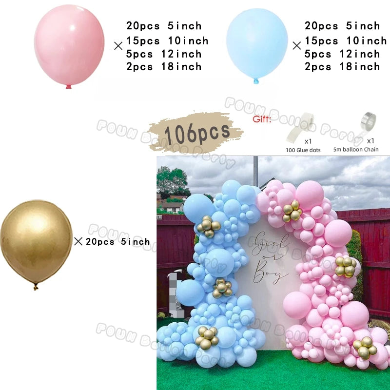 πΌ Gender Reveal Balloon Arch Kit β Stunning Baby Shower Backdrop for Boy or Girl