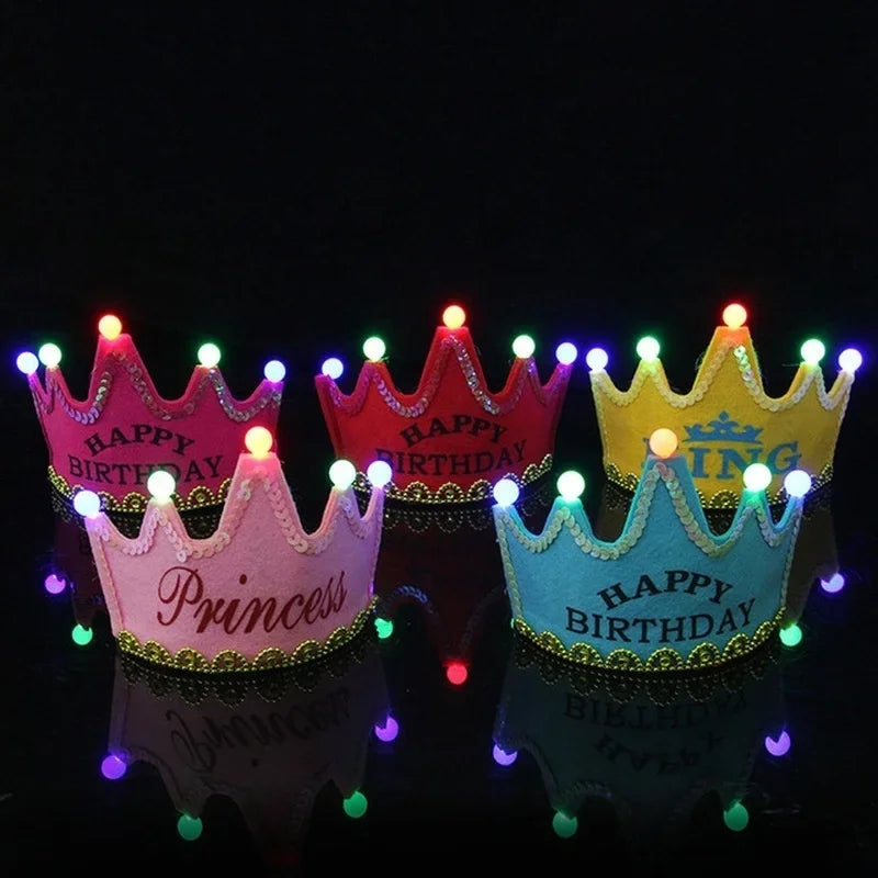 π LED Birthday Crown β Light-Up Party Hat for Kids (Unisex)