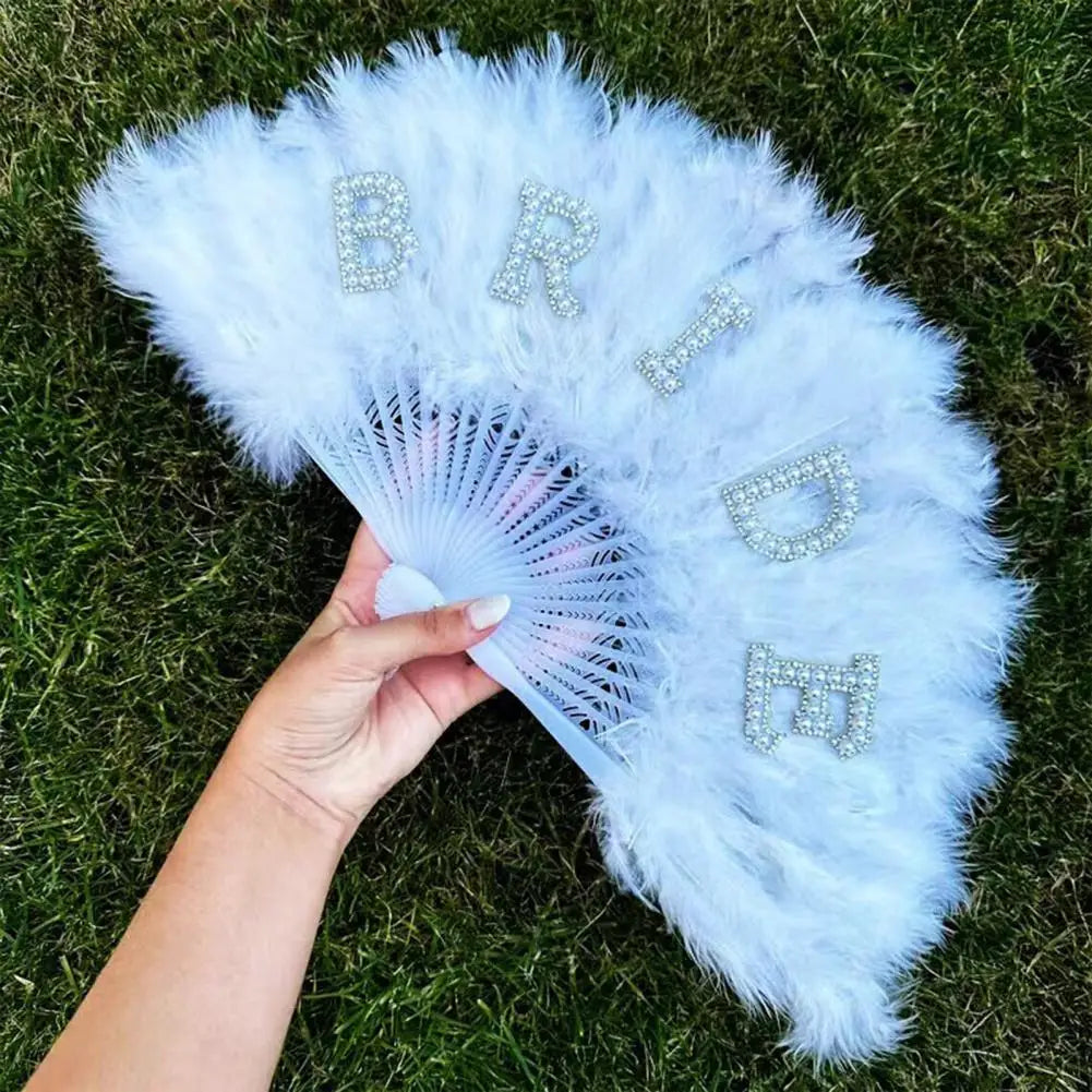 🕊️Vintage-Inspired Bride Feather Fan – Elegant Wedding Accessory for Glamorous Brides