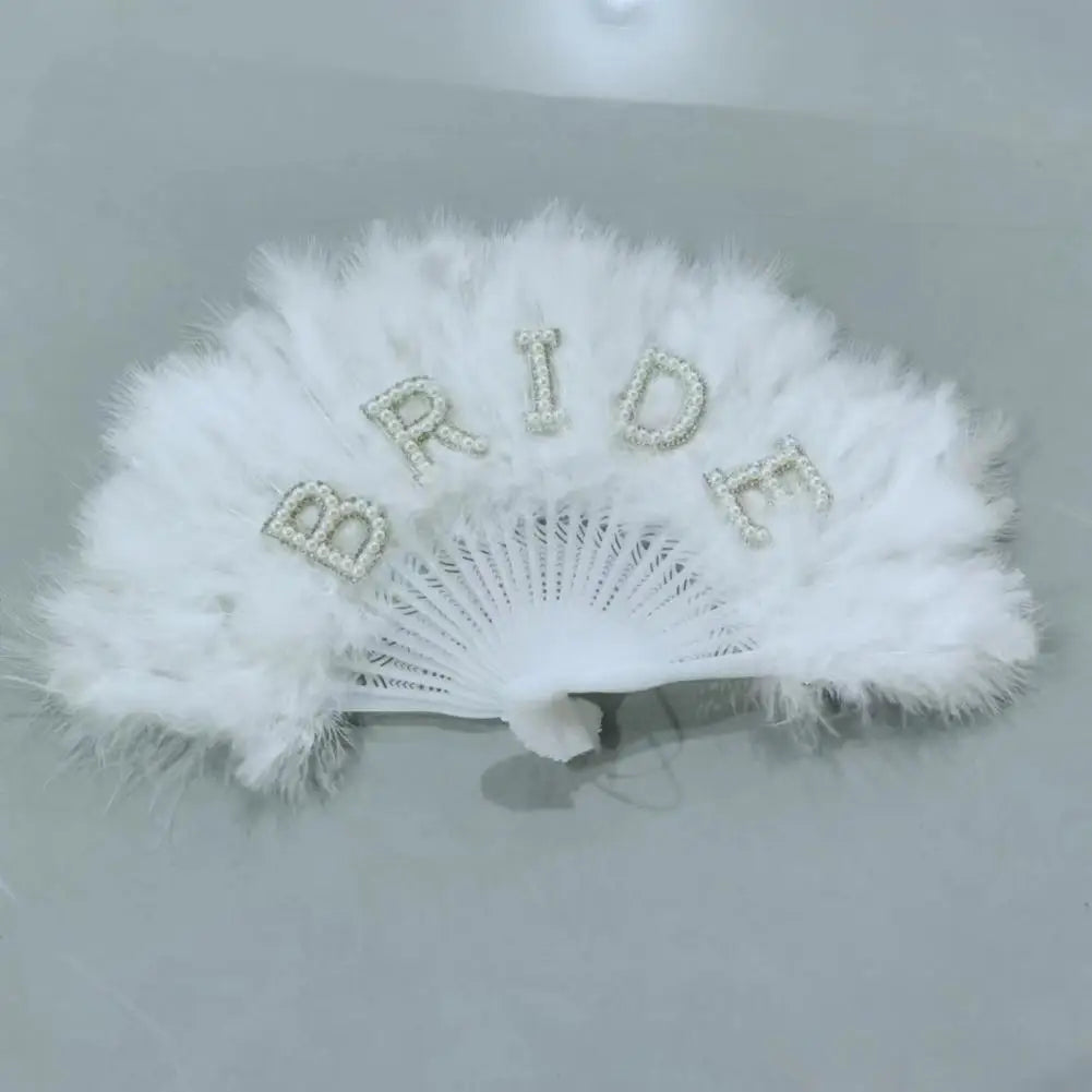 🕊️Vintage-Inspired Bride Feather Fan – Elegant Wedding Accessory for Glamorous Brides
