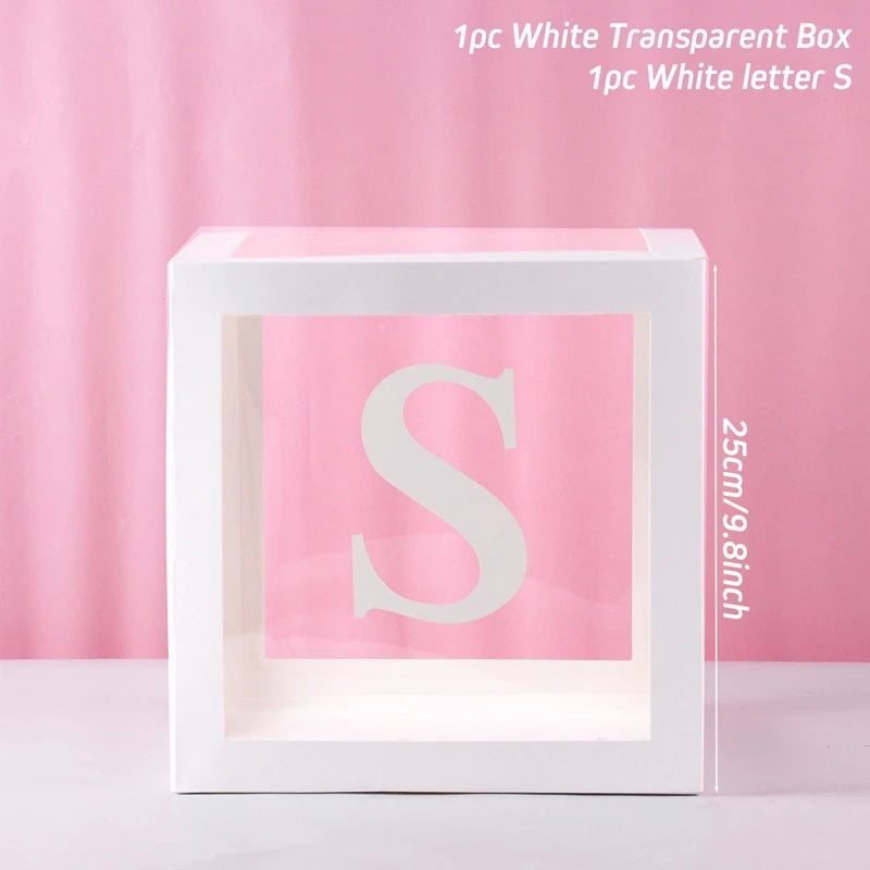 ✨ Personalized Transparent Baby Shower Boxes – Elegant Décor with Custom Letters ✨