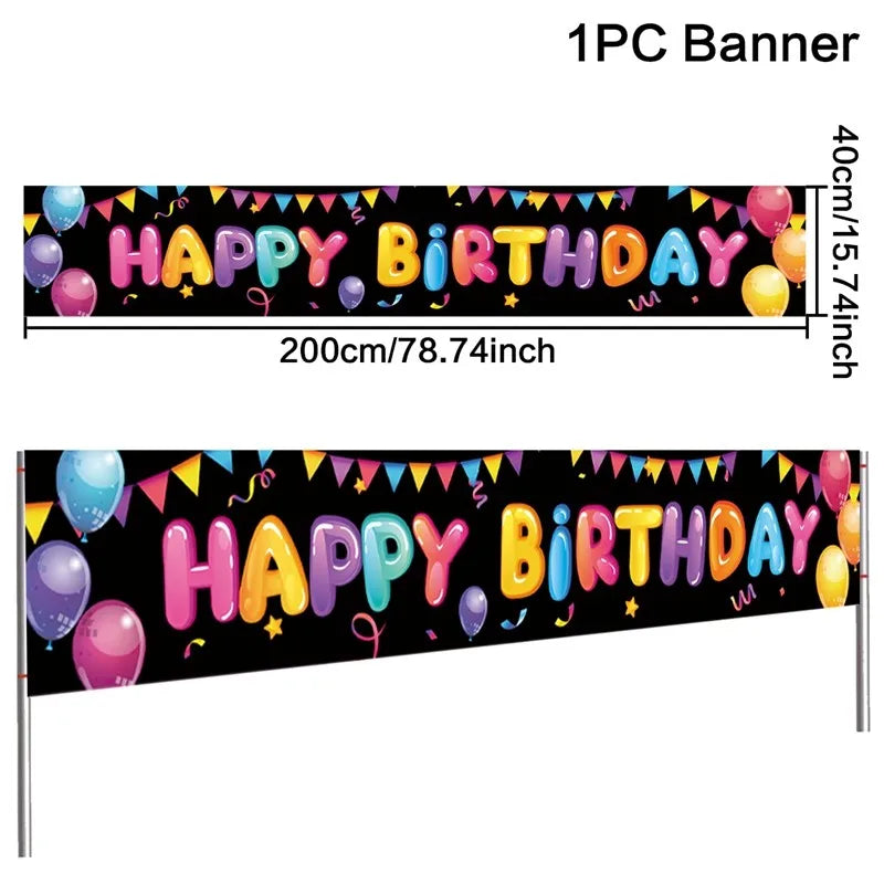 π Birthday Party Decoration Banner β Reusable & Vibrant!