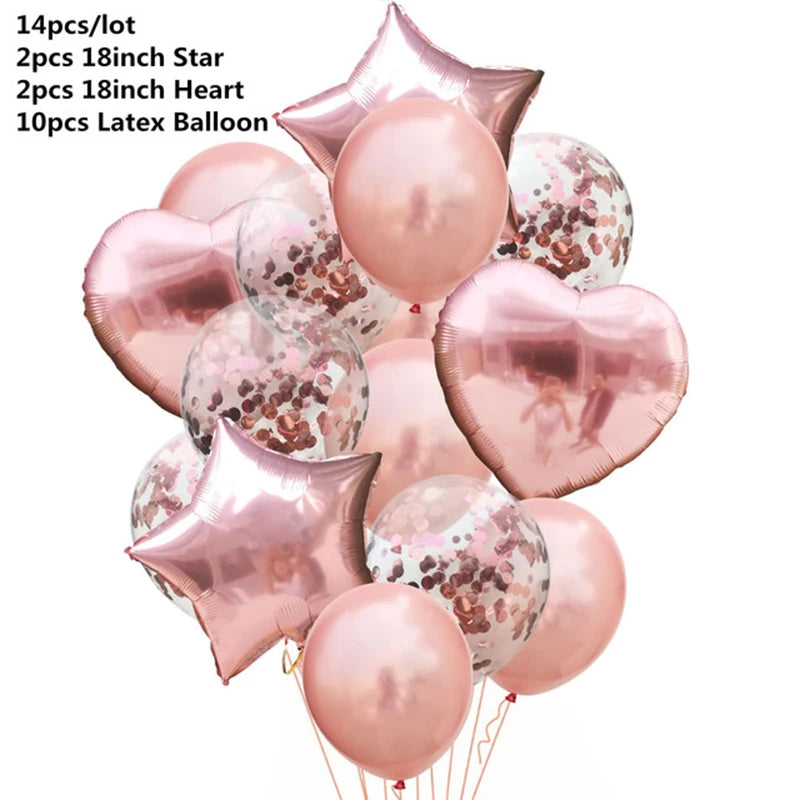 🎉 Rose Gold Confetti Balloons – Glamorous Party Décor for Unforgettable Birthday