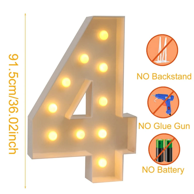 π Giant LED Number Figure - Light Up Their Birthday in Style