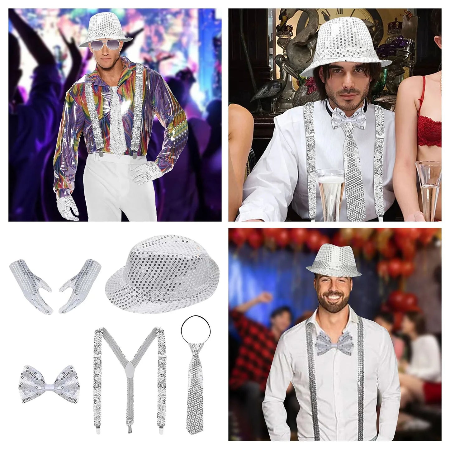 ðŸŽCarnival Sparkle Set – 5-Pcs Tricolor Disco Bling! ðŸŽ