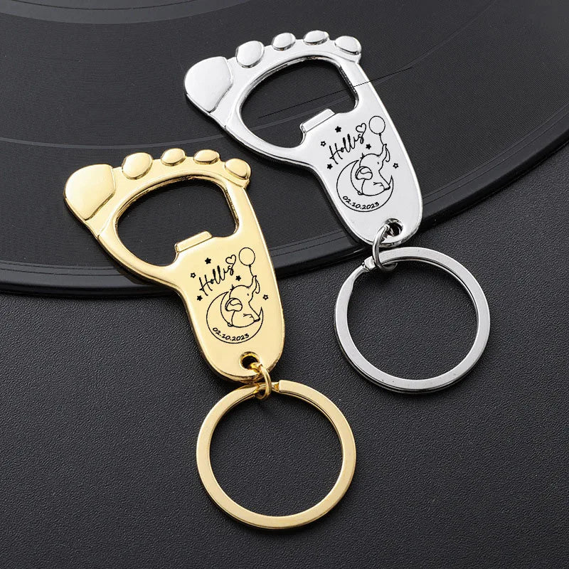 πΌ Baby Feet Bottle Opener Keychain β Cute & Practical Baby Shower Favor
