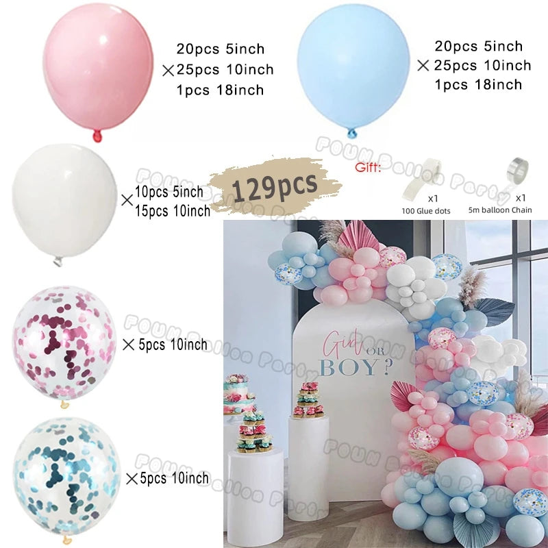 πΌ Gender Reveal Balloon Arch Kit β Stunning Baby Shower Backdrop for Boy or Girl