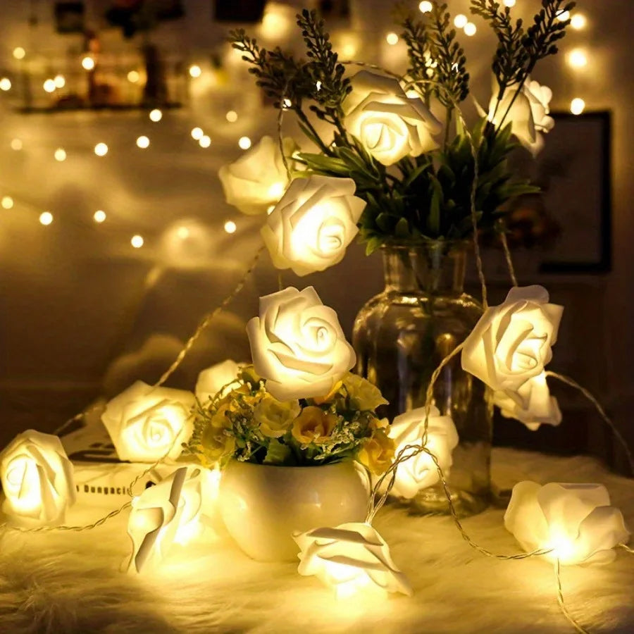 🌹 Romantic LED Flower String Lights
