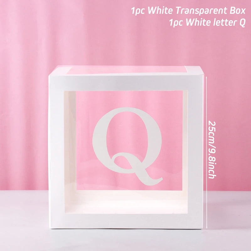 ✨ Personalized Transparent Baby Shower Boxes – Elegant Décor with Custom Letters ✨
