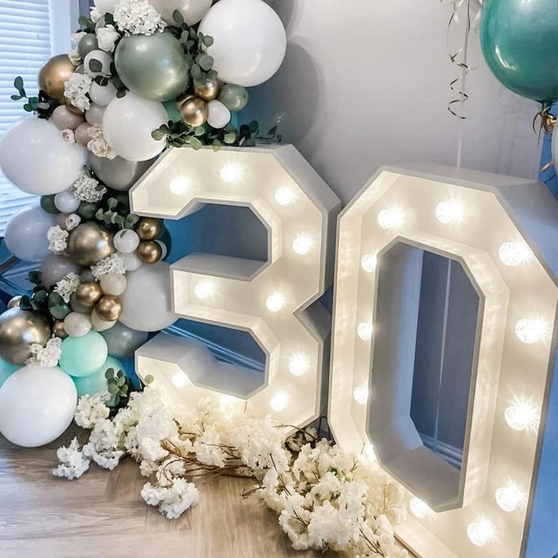 π Giant LED Number Figure - Light Up Their Birthday in Style