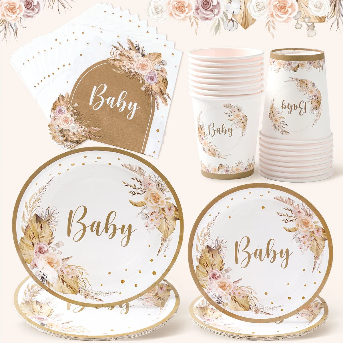 ๐ผ All-in-One Tableware Set - Stress-Free Elegance for Your Baby Shower