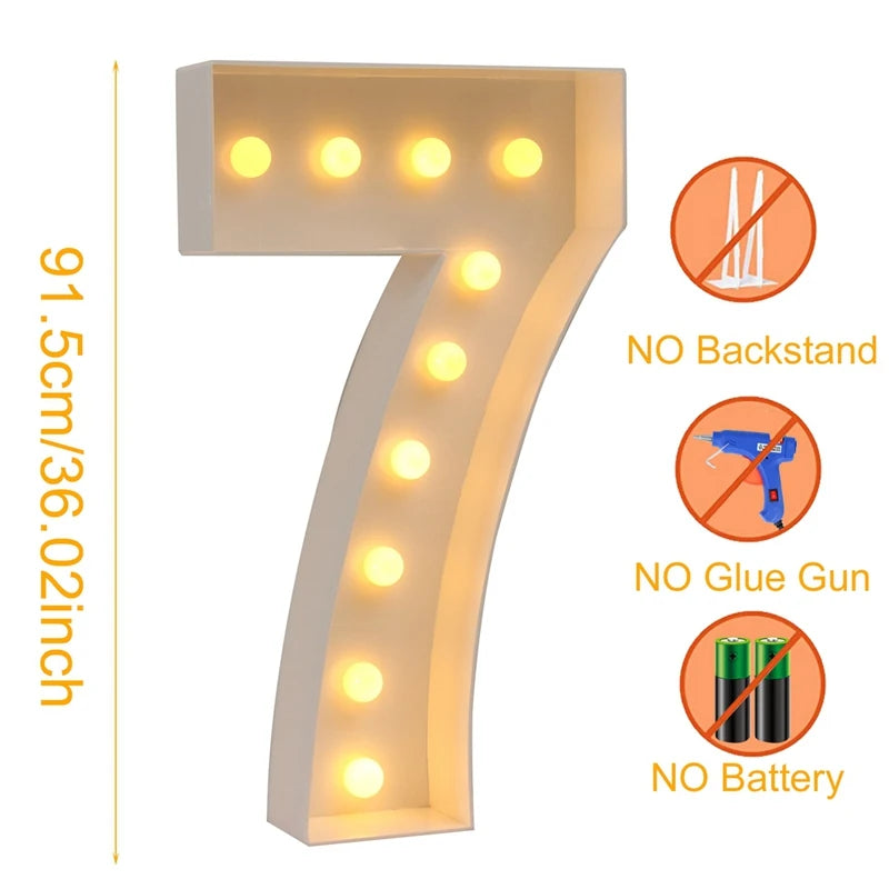 π Giant LED Number Figure - Light Up Their Birthday in Style