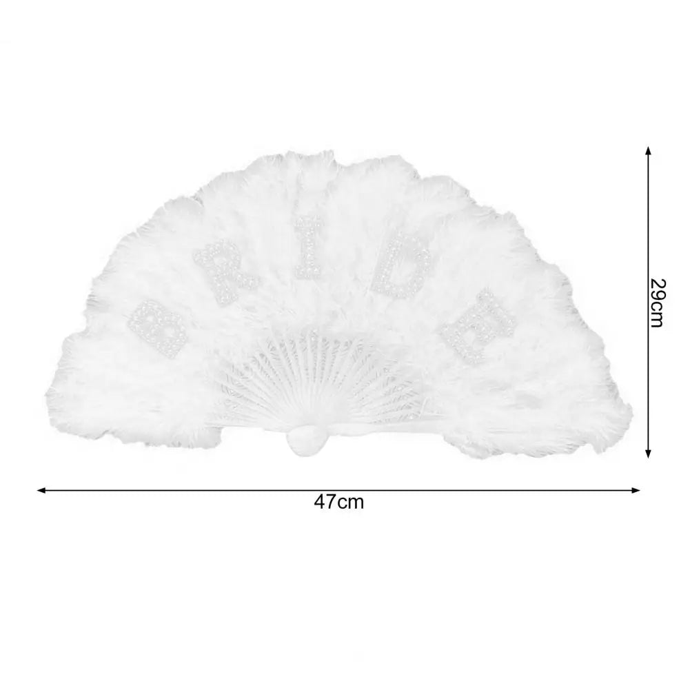 🕊️Vintage-Inspired Bride Feather Fan – Elegant Wedding Accessory for Glamorous Brides
