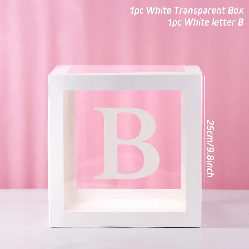 ✨ Personalized Transparent Baby Shower Boxes – Elegant Décor with Custom Letters ✨