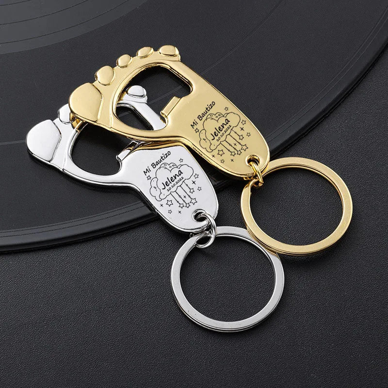 πΌ Baby Feet Bottle Opener Keychain β Cute & Practical Baby Shower Favor