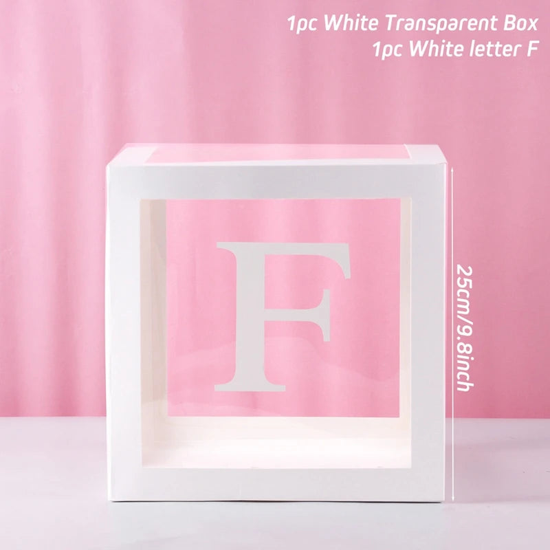 ✨ Personalized Transparent Baby Shower Boxes – Elegant Décor with Custom Letters ✨