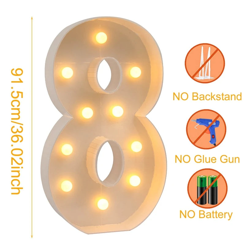 π Giant LED Number Figure - Light Up Their Birthday in Style