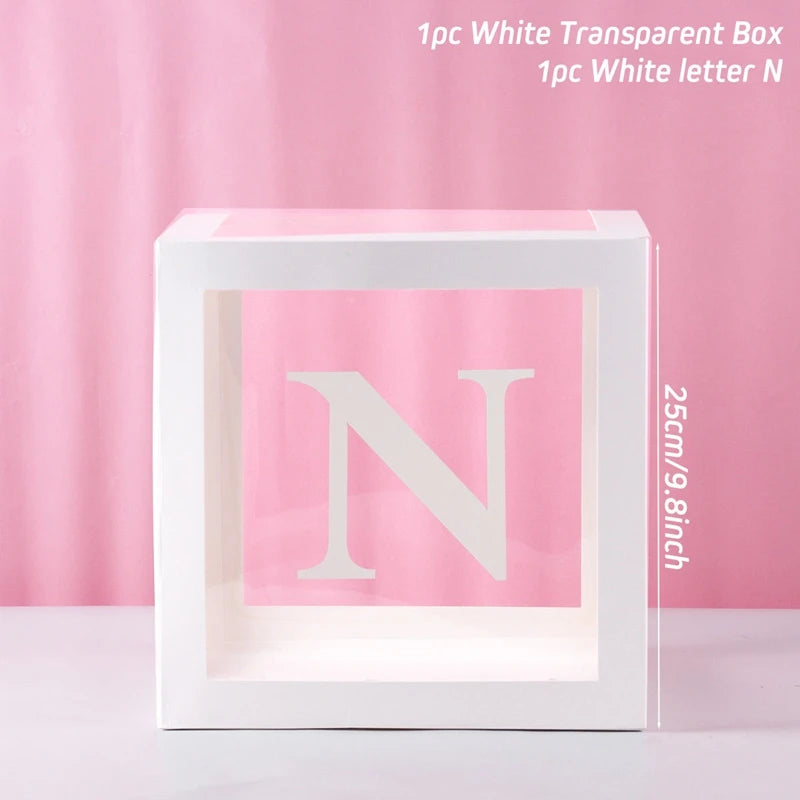 ✨ Personalized Transparent Baby Shower Boxes – Elegant Décor with Custom Letters ✨