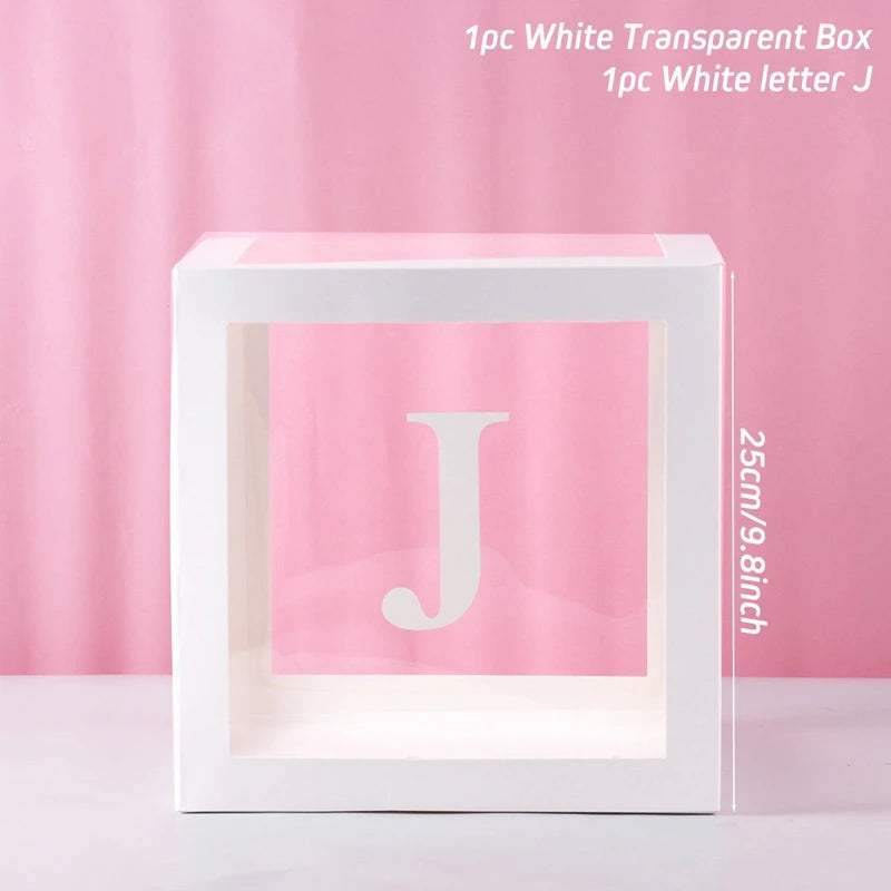 ✨ Personalized Transparent Baby Shower Boxes – Elegant Décor with Custom Letters ✨