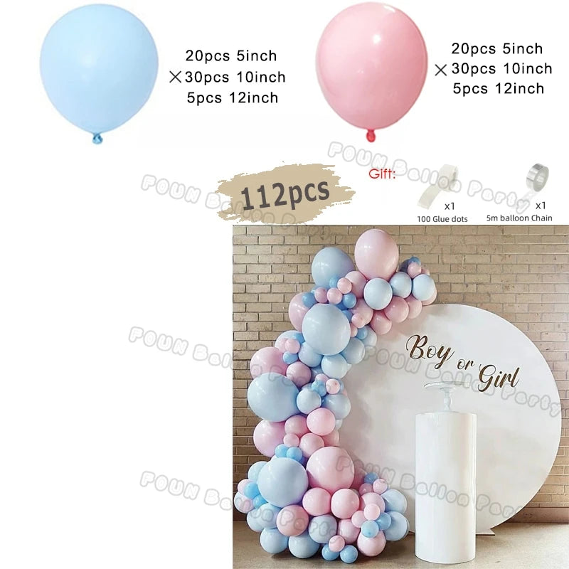 πΌ Gender Reveal Balloon Arch Kit β Stunning Baby Shower Backdrop for Boy or Girl