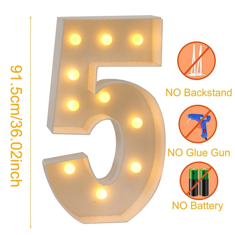 π Giant LED Number Figure - Light Up Their Birthday in Style