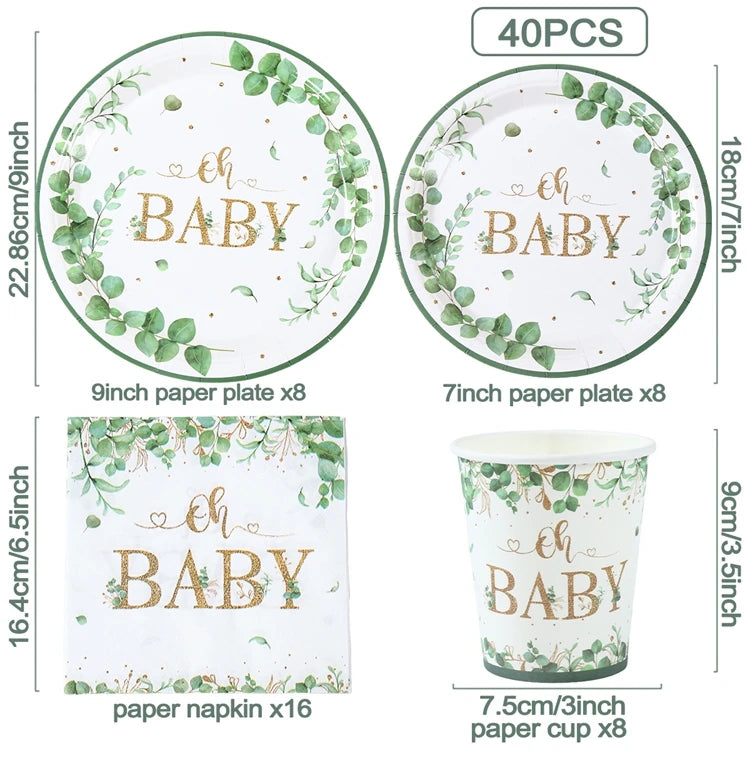 ๐ผ All-in-One Tableware Set - Stress-Free Elegance for Your Baby Shower