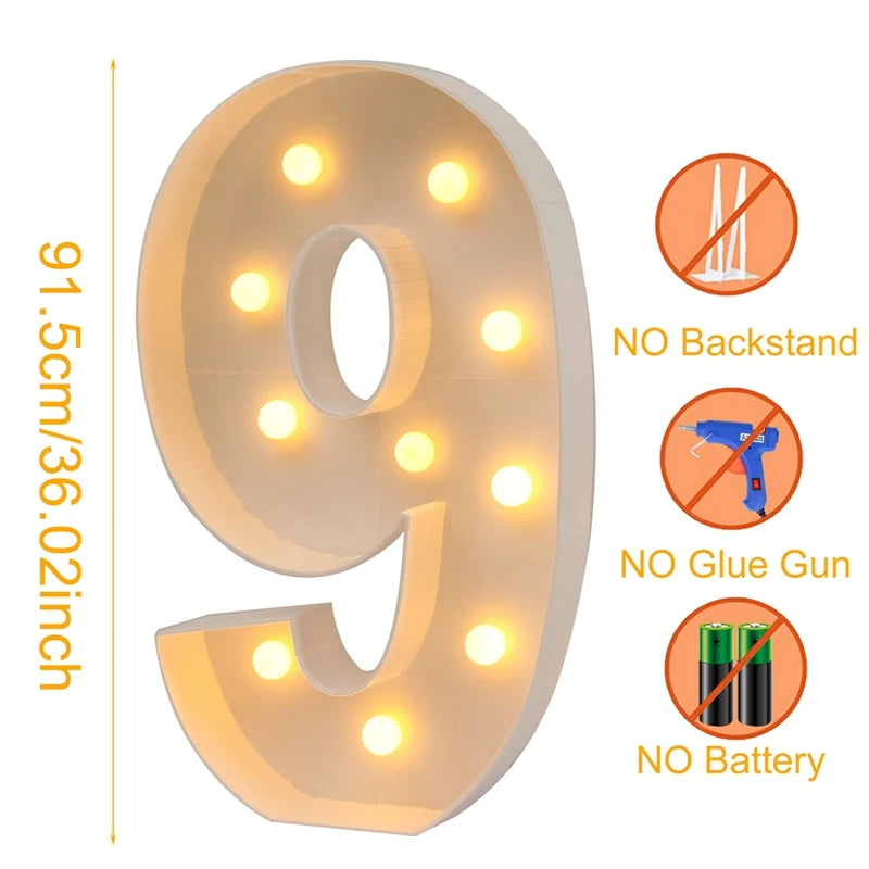 π Giant LED Number Figure - Light Up Their Birthday in Style