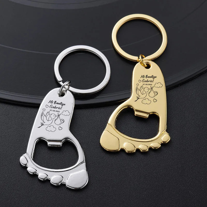 πΌ Baby Feet Bottle Opener Keychain β Cute & Practical Baby Shower Favor