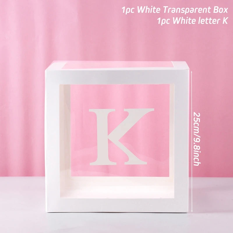 ✨ Personalized Transparent Baby Shower Boxes – Elegant Décor with Custom Letters ✨