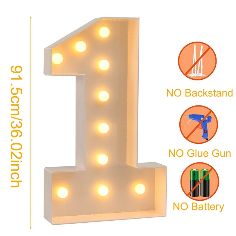 π Giant LED Number Figure - Light Up Their Birthday in Style