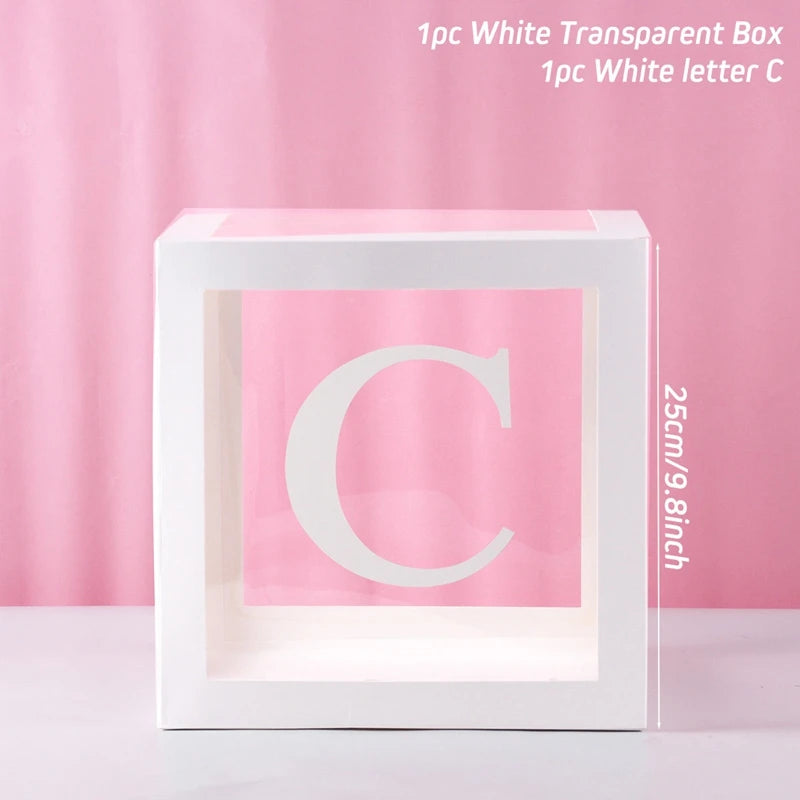 ✨ Personalized Transparent Baby Shower Boxes – Elegant Décor with Custom Letters ✨