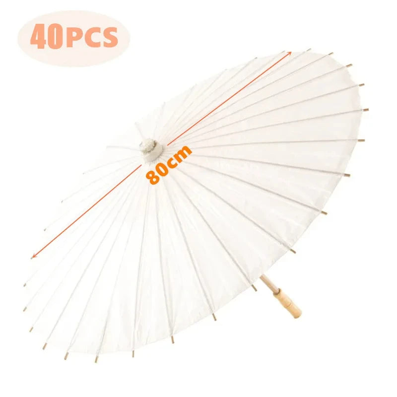 🕊️ Wedding Elegance™ White Paper Parasol – Vintage Umbrella for Photos, Cosplay & DIY Decor