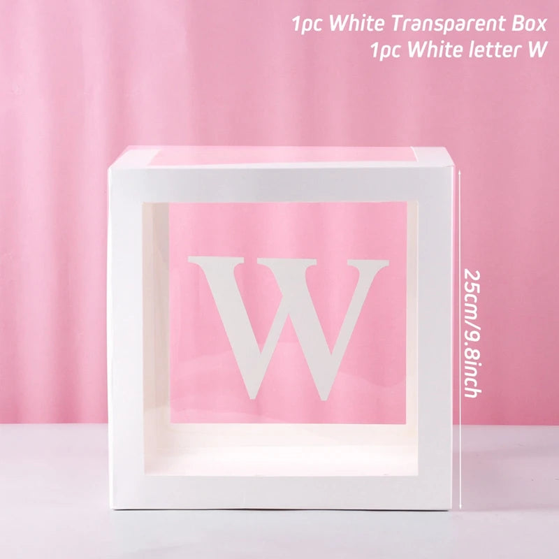 ✨ Personalized Transparent Baby Shower Boxes – Elegant Décor with Custom Letters ✨