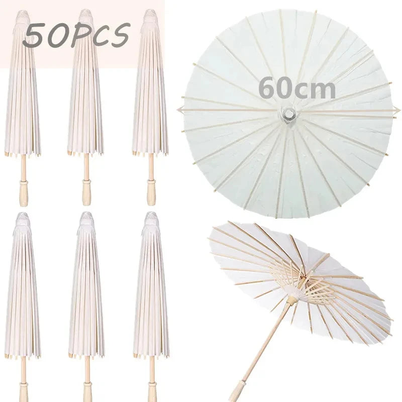 🕊️ Wedding Elegance™ White Paper Parasol – Vintage Umbrella for Photos, Cosplay & DIY Decor
