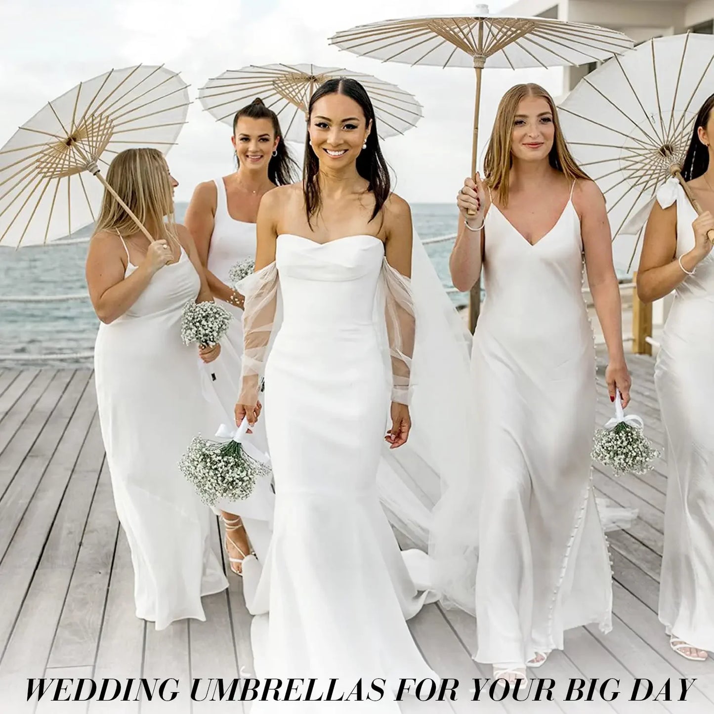 🕊️ Wedding Elegance™ White Paper Parasol – Vintage Umbrella for Photos, Cosplay & DIY Decor