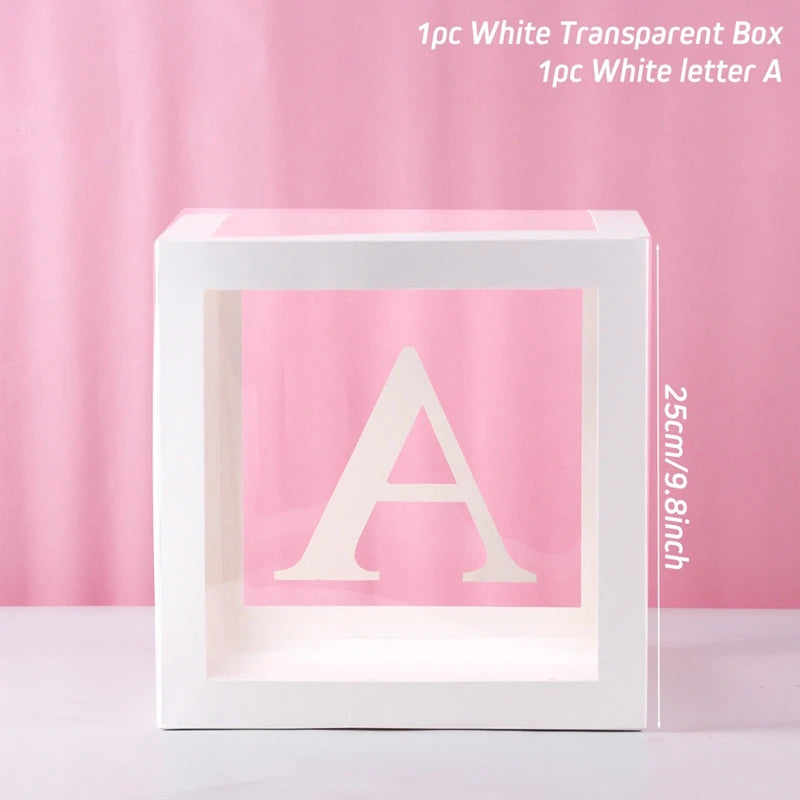 ✨ Personalized Transparent Baby Shower Boxes – Elegant Décor with Custom Letters ✨