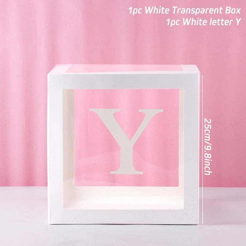 ✨ Personalized Transparent Baby Shower Boxes – Elegant Décor with Custom Letters ✨