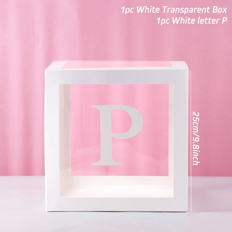 ✨ Personalized Transparent Baby Shower Boxes – Elegant Décor with Custom Letters ✨