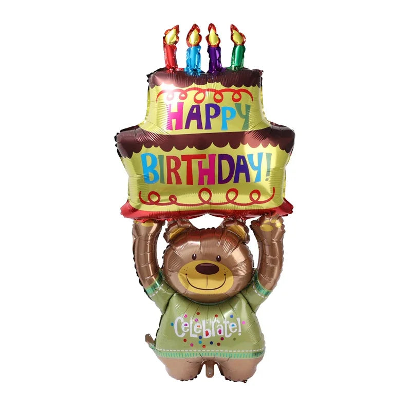 π Adorable Cartoon Bear Cake Foil Balloon β A Sweet Touch to Every Birthday! ππ»