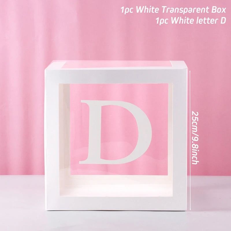 ✨ Personalized Transparent Baby Shower Boxes – Elegant Décor with Custom Letters ✨