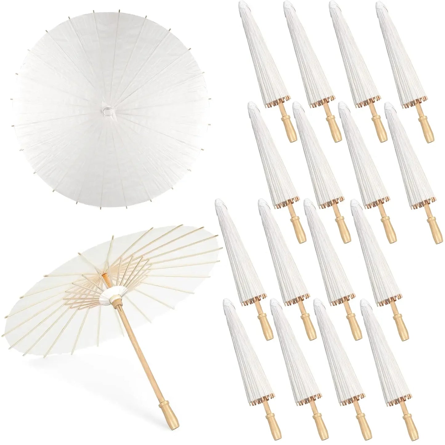 🕊️ Wedding Elegance™ White Paper Parasol – Vintage Umbrella for Photos, Cosplay & DIY Decor
