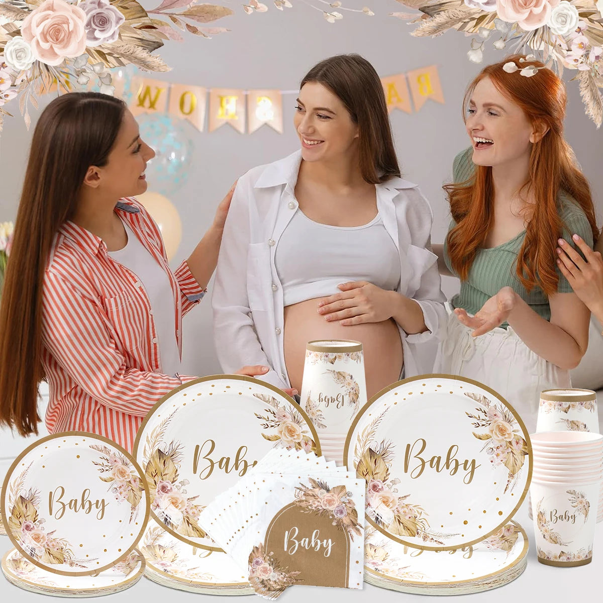 ๐ผ All-in-One Tableware Set - Stress-Free Elegance for Your Baby Shower