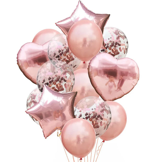 π Rosegouden confettiballonnen β Glamoureuze feestdecoratie voor een onvergetelijke verjaardag