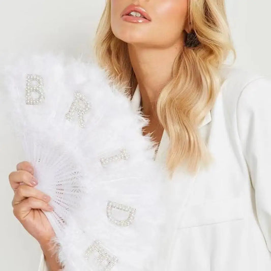 🕊️Vintage-geïnspireerde bruidsverenwaaier – Elegante trouwaccessoire voor glamoureuze bruiden