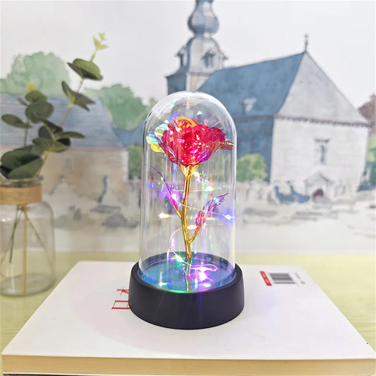 ๐นโจ Eeuwige Liefde LED-roos in glazen koepel โ romantisch cadeau voor haar ๐กโค๏ธ